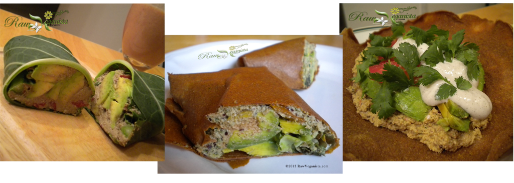 Raw Vegan Avocado & "Refried Bean" Burritos