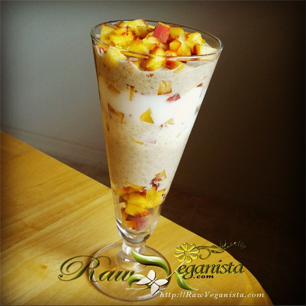 Peach Gingerbread Porridge Breakfast Parfait