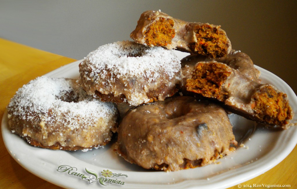 Blood Orange, Ginger, & Vanilla Glazed Raw Vegan Carrot Cake Donuts