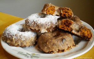 Raw Vegan Carrot Cake Donuts w/Gingered Vanilla Blood Orange Glaze