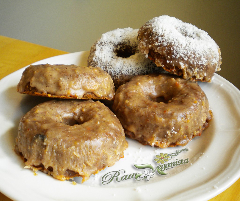 Raw Vegan Blood Orange, Ginger, & Vanilla Carrot Cake Donuts