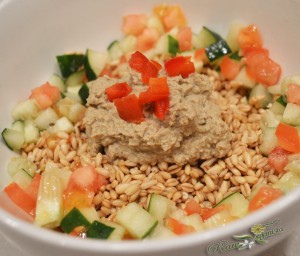 Raw Hoummous w/Oat "Rice" & Savoury Fruits