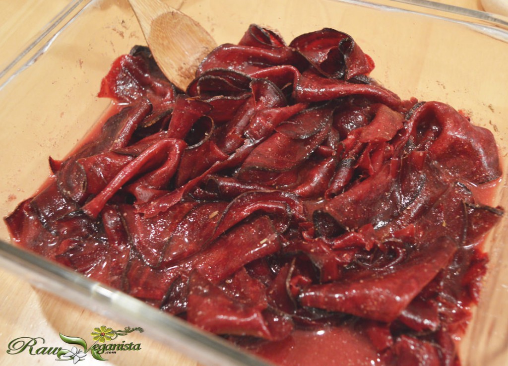 Raw vegan corned beetroot