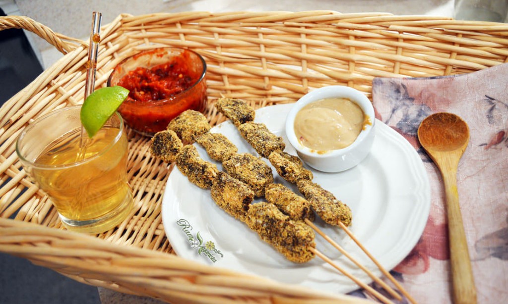 Thai Protein Bites w/Satay & Hot Chili Sauces